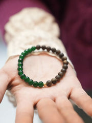 [Half Mountain Half Water] Emerald green jade + sinking grade agarwood, a must-have for girls who want to play with DIY bracelets