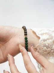 [Half Mountain Half Water] Emerald green jade + sinking grade agarwood, a must-have for girls who want to play with DIY bracelets