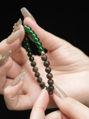 [Half Mountain Half Water] Emerald green jade + sinking grade agarwood, a must-have for girls who want to play with DIY bracelets