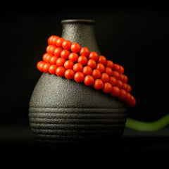 Museum-level Baoshan solitary Nanhong 108 multi-circle natural agate bracelet Buddha beads full color and full meat 7.5mm