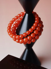 Original ore Nanhong | Sichuan material combined with cherry red old round bead bracelet 8-9-10-11mm without glue injection and no optimization
